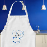 Avental Elegant Dark Blue Chef's Hat Mens<br><div class="desc">This men's apron would be a wonderful household necessity for the kitchen,  but it is suitable for a summer BBQ,  work shop,  etc.  The design is a an elegant dark blue chef's hat.</div>