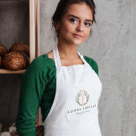Avental Elegante Rustic Style Bakery Logotipo Whisk Adulto<br><div class="desc">Design de avental de padaria simples, limpo e de estilo mínimo, apresentando nosso design de uísque elegante e rústico com ramos de folha molhando o uísque. Um simples, chic e na moda para o padeiro doméstico, padaria, padeiro empreendedor, cozinheiro, catador e muito mais. Todos os trabalho de arte e logotipos...</div>