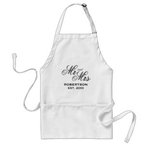 Avental Elegante Sr. e Sra. apron para casal de casamento