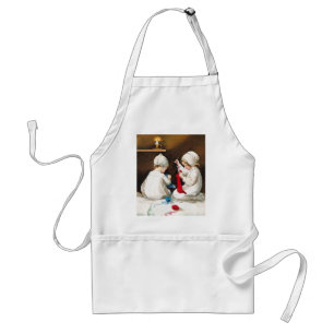 Avental Ellen H. Clapsaddle: Meninas que costuram meias