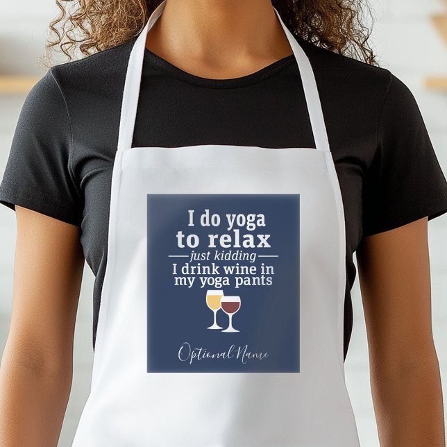 Avental Engraçada citação de vinho - Eu bebo vinho em calç (Personalized Kitchen Apron)