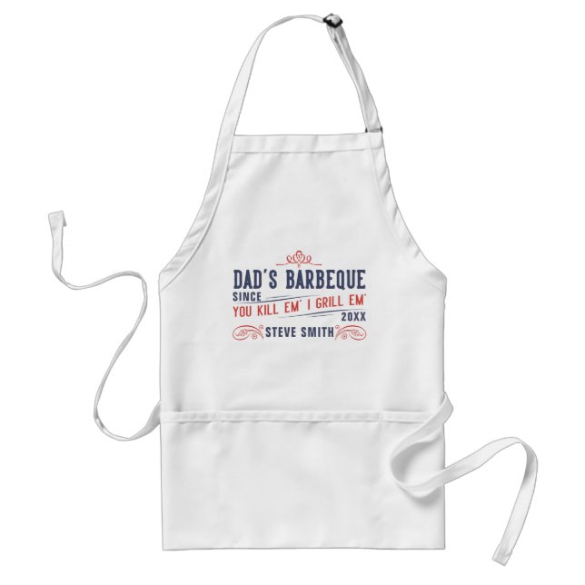 Avental Engraçado Barbeque Apron Para Homens Personalizado (Frente)