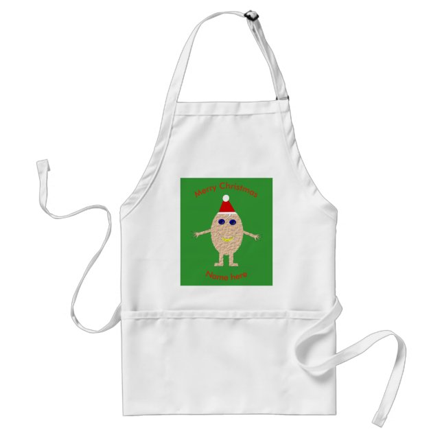 Avental Engraçado Cozinhar de Ovos de Natal Apron (Frente)