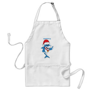 Avental Engraçado desenho animado de tubarão de Natal