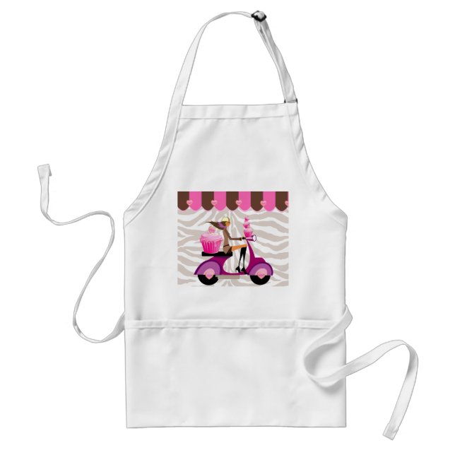 Avental Engraçado Patinete Zebra Cupcake Bakery Apron (Frente)