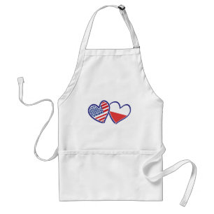 Avental Estados Unidos - Polônia Flag Hearts