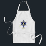 Avental Estrela Judaica<br><div class="desc">Dons judeus e ideias de presentes que exibem uma bela Estrela Judaica de David com um copo de vinho no centro.</div>