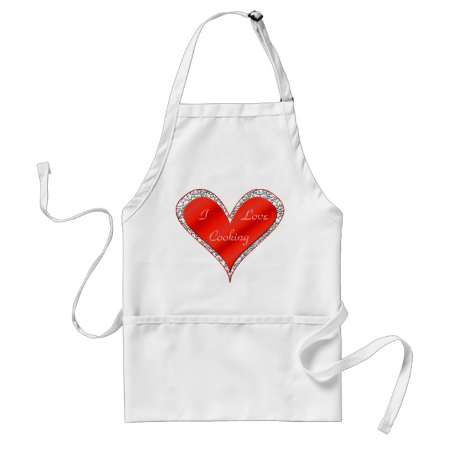 Avental Eu adoro Cozinhar Heart Apron (Frente)