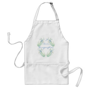 Avental Eu adoro Dragonflies em Blue and Green Watercolor