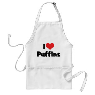 Avental Eu Adoro Puffins Cardíacos