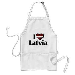 Avental Eu Amo a Bandeira da Letônia