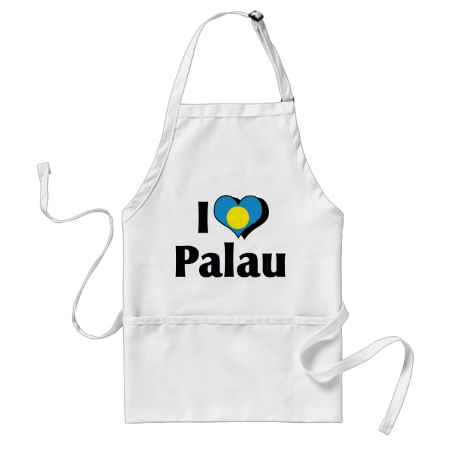 Avental Eu Amo a Bandeira de Palau (Frente)