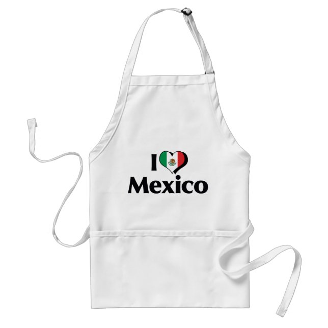 Avental Eu Amo a Bandeira do México (Frente)