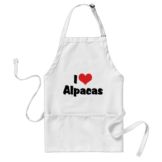 Avental Eu Amo Alpacas Coração (Frente)