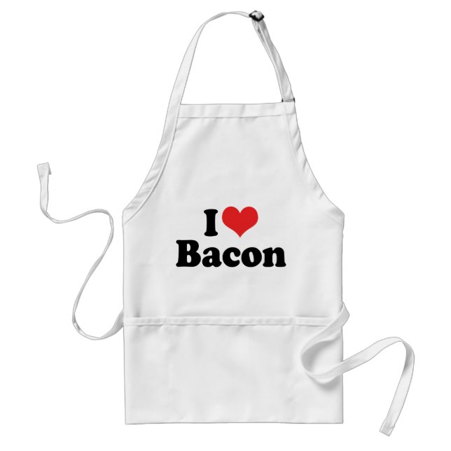 Avental Eu Amo Bacon de Coração - Amante de Bacon (Frente)