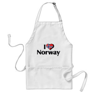 Avental Eu Amo Bandeira da Noruega