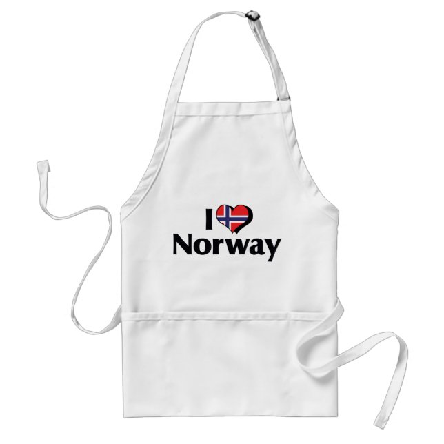 Avental Eu Amo Bandeira da Noruega (Frente)