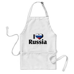Avental Eu Amo Bandeira da Rússia