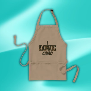 Avental Eu Amo Camouflage Verde Brown