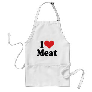 Avental Eu Amo Carne de Coração - Amante de Bife de Carne 