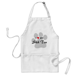 Avental Eu amo (coração) meu Shih Tzu Pawprint