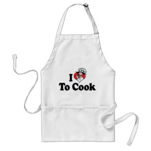 Avental Eu Amo Coração Para Cozinhar - Amante Da Culinária