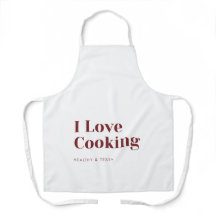 Avental Eu Amo Cozinhar Roupas de Cozinha Saudávei