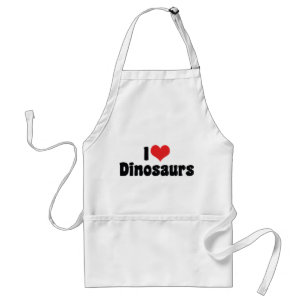 Avental Eu Amo Dinossauros Coração - Caçador de Fósseis de