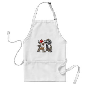 Avental "Eu amo gatos" Apron