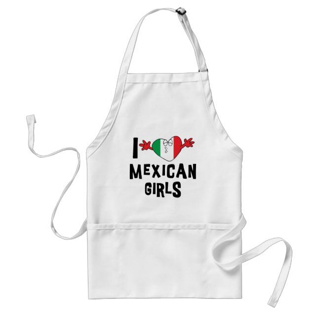 Avental Eu amo meninas mexicanas (Frente)
