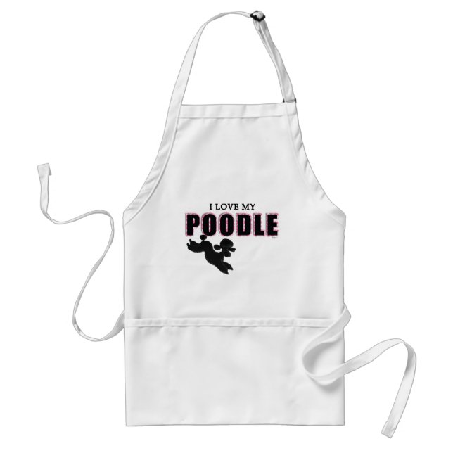 Avental Eu Amo Meu Poodle Negro (Frente)
