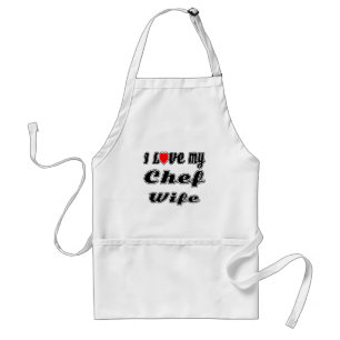 Avental Eu amo minha esposa do cozinheiro chefe
