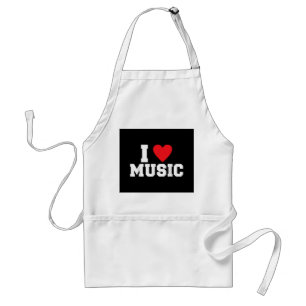 Avental Eu amo o Music Lover