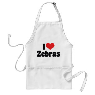 Avental Eu Amo Zebras Coração - Amante de Zebras