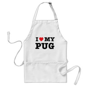 Avental Eu Corto Minha Cozinha Pug Apron