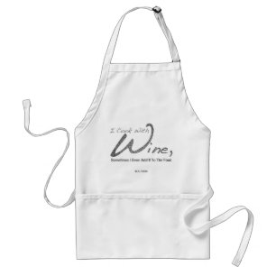 Avental "Eu Cozinho Com Vinho" Padrão Apron