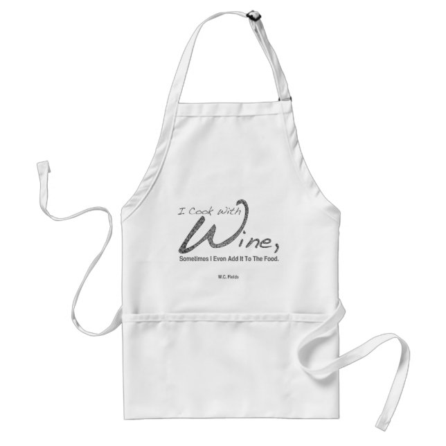 Avental "Eu Cozinho Com Vinho" Padrão Apron (Frente)
