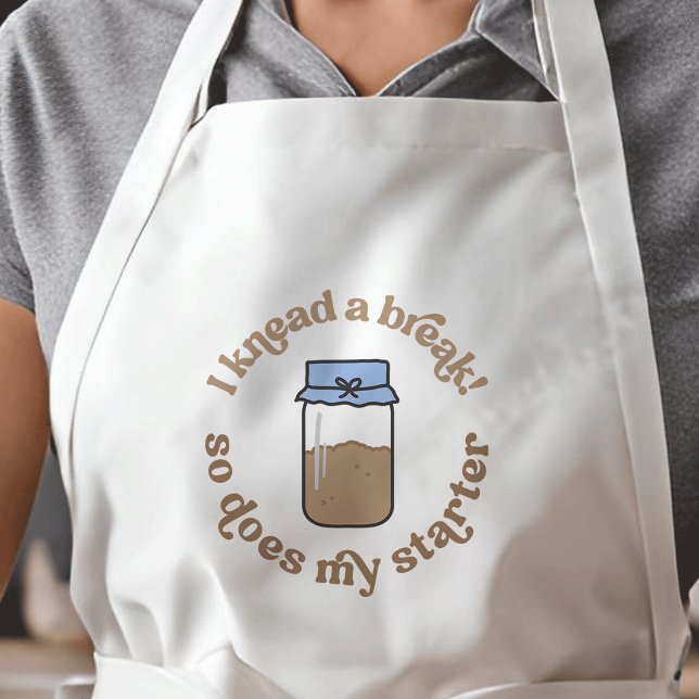 Avental Eu Sei Uma Quebra, Assim É Que O Meu Começo É Engr (Trendy cute and fun sourdough baker & enthusiast apron *mockup is Ai generated*)