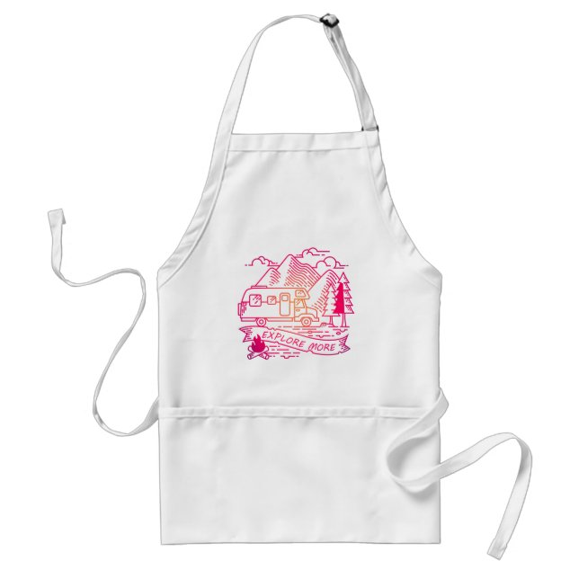 Avental Explore Mais Camper Rosa Van Mountain Lover (Frente)