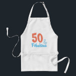 Avental Fabuloso aniversário do Retro<br><div class="desc">Tenha um aniversário fabuloso em qualquer idade. Personalize com qualquer número necessário até 99 em tipografia rosa e azul divertida.</div>
