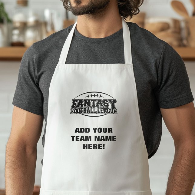 Avental Fantasy Football League - adicione o nome do time (Funny Football Apron)