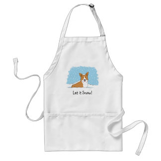 Avental Feliz Corgi na Neve | Cachorro de férias de invern