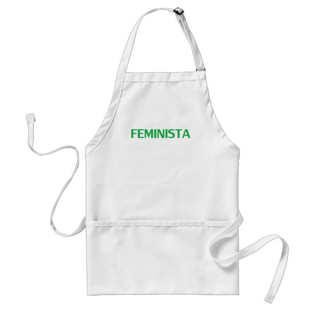 Avental feminista feminista em espanhol verde e branco mod (Frente)