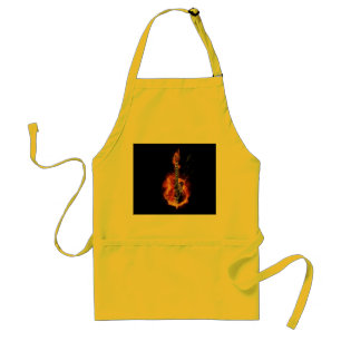 Avental flamejante da guitarra