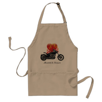 Avental flamejante do motociclista do amor