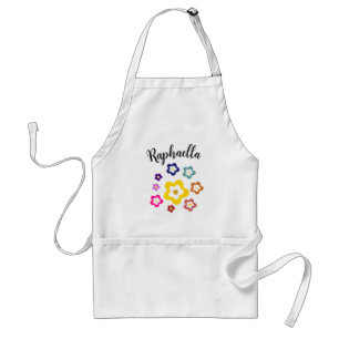 Avental Floral de Nome Personalizado Três Pocket Apron