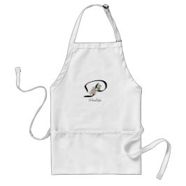 Avental Floral Monogram letter P Retirement Apron