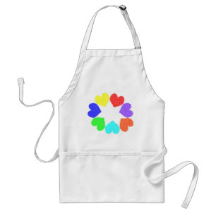 Avental Floral Rainbow Love Hearts Apron
