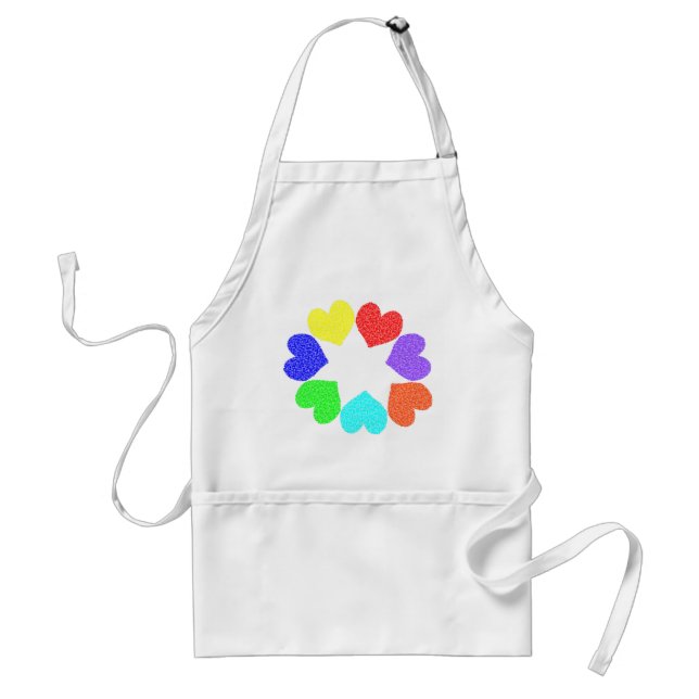 Avental Floral Rainbow Love Hearts Apron (Frente)