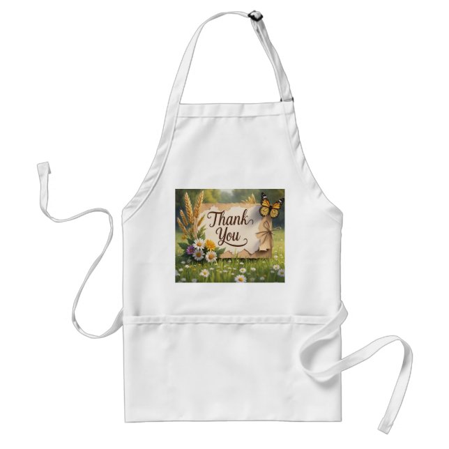 Avental Flores silvestres desenhadas à mão, pedúnculos de  (Frente)